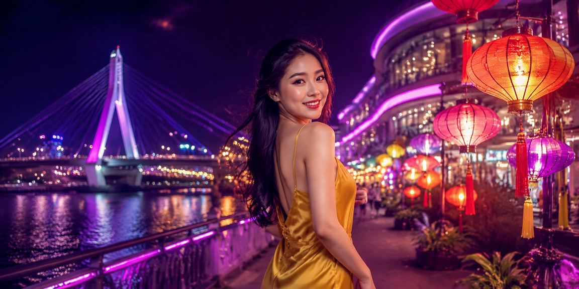 Khung cảnh chợ đêm Cần Thơ vào ban đêm với ánh đèn và không khí sôi động